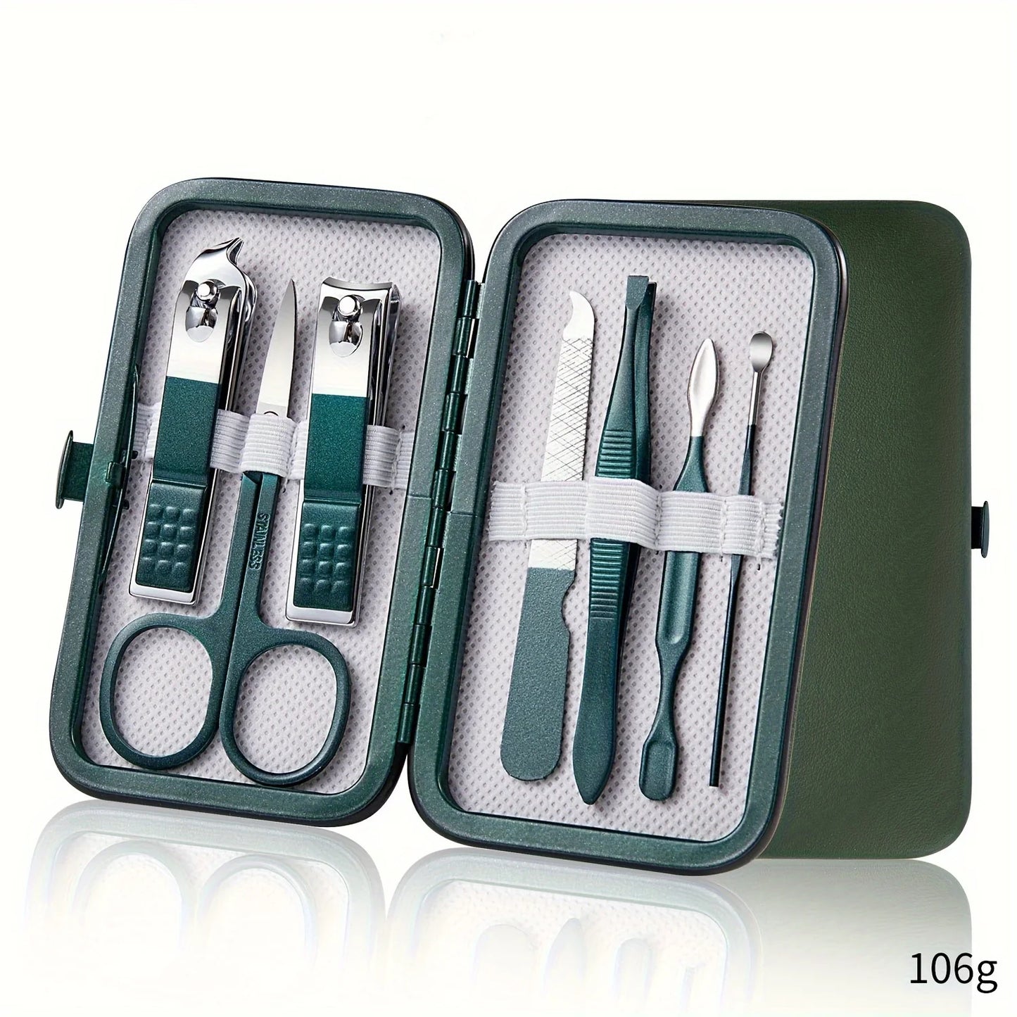 Kit profesional para el cuidado de las uñas de 7/10/12/18 piezas, juego de manicura y pedicura de acero inoxidable, juego de cortaúñas con estuche de viaje