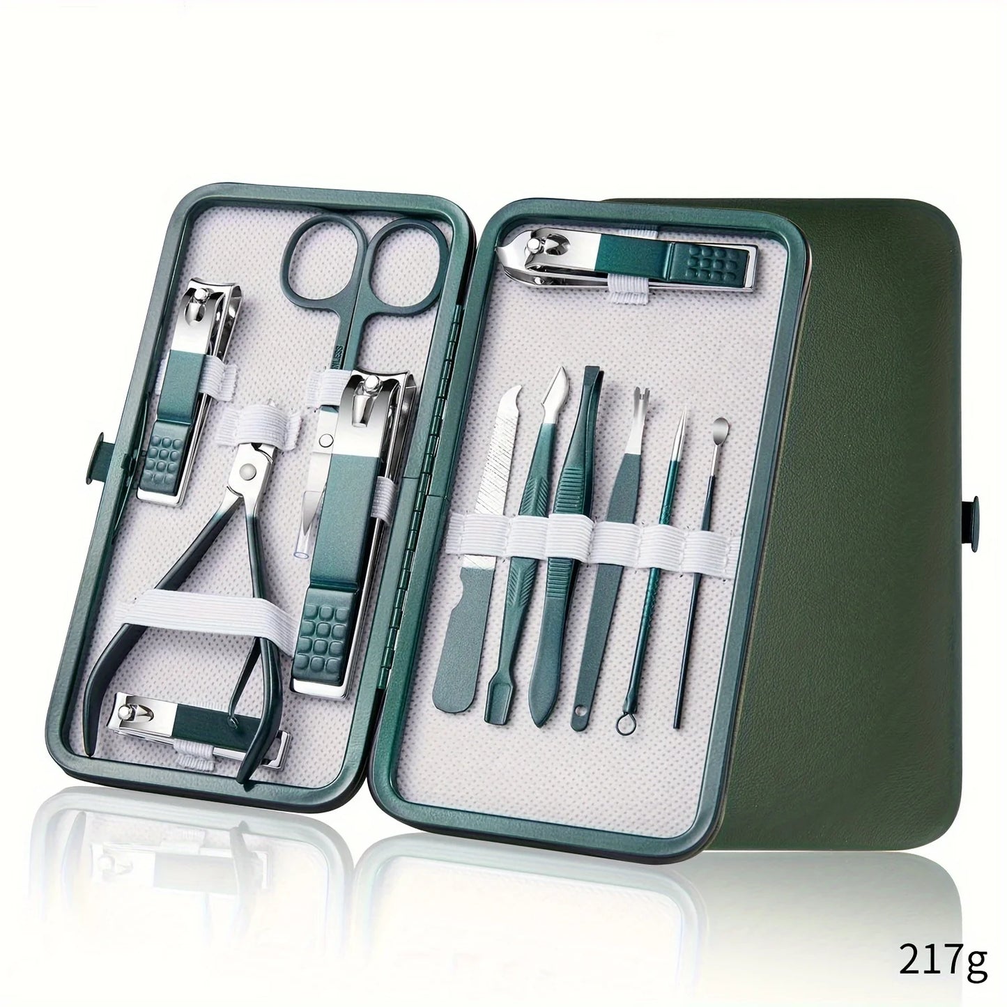 Kit profesional para el cuidado de las uñas de 7/10/12/18 piezas, juego de manicura y pedicura de acero inoxidable, juego de cortaúñas con estuche de viaje